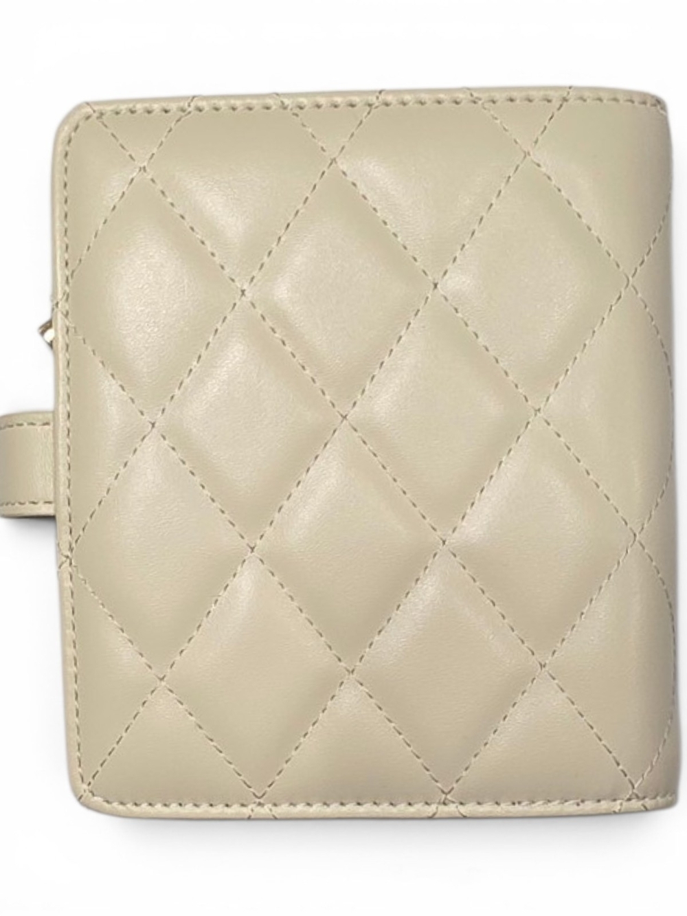 Vlando Travel Jewelry Organizer Case | Quilted Cream Faux Leather | Velvet Lined - Picture 2 of 11